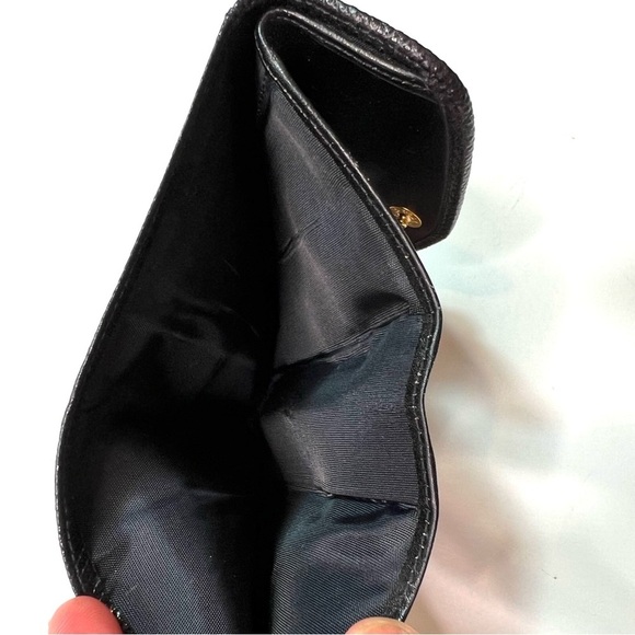 Vintage Judith Leiber Tri-fold Black Leather Wallet Credit Card Holder - Picture 9 of 14